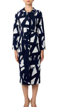 Long Sleeve | Kline | White Midnight Blue | Front | Coat By Samantha Sung