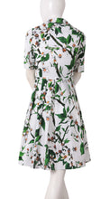 1/2 Sleeve | White Blossom | White White | Back | Shirt Dress By Samantha Sung