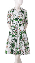1/2 Sleeve | White Blossom | White White | Front | Shirt Dress By Samantha Sung