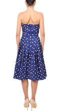 Strapless | Micro Dots | Cobalt Blue White | Back | Dress By Samantha Sung