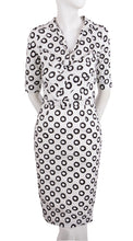 1/2 Sleeve | Micro Dots | White Black | Front | Dress By Samantha Sung