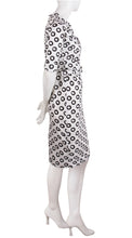 1/2 Sleeve | Micro Dots | White Black | Right | Dress By Samantha Sung