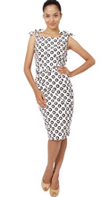 Tie Shoulder | Micro Dots | White Black | Front-1 | Dress By Samantha Sung