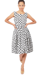 Sleeveless | Micro Dots | White Black | Front | Dress By Samantha Sung