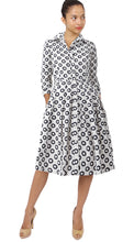 3/4 Sleeve | Micro Dots | White Black | Style | Shirt Dress By Samantha Sung