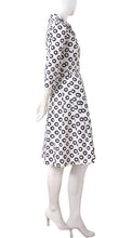 3/4 Sleeve | Micro Dots | White Black | Right | Shirt Dress By Samantha Sung