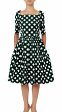 1/2 Sleeve | Mondrian Check | White Jade | Front | Dress By Samantha Sung