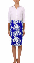 Regular | Picardi Linen | Cobalt Blue Ivory | Front | Skirt By Samantha Sung