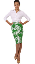 Regular | Picardi Linen | Grass Green Ivory | Front-1 | Skirt By Samantha Sung