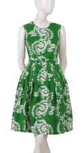 Sleeveless | Picardi Linen | Pine Green Ivory | Front | Dress By Samantha Sung