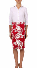 Regular | Picardi Linen | Indian Red Ivory | Front | Skirt By Samantha Sung