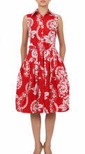 Sleeveless | Picardi Linen | Indian Red Ivory | Front | Shirt Dress By Samantha Sung