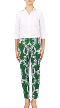 Long | Piardi Linen | Pine Green Ivory | Front | Pants By Samantha Sung