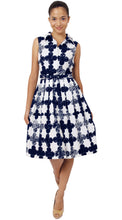Sleeveless | Pop Clover | White Indigo | Front-1 | Shirt Dress By Samantha Sung