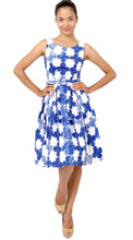 Sleeveless | Pop Clover | White Cobalt Blue | Front-1 | Dress By Samantha Sung