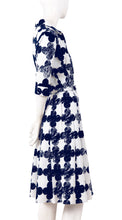 3/4 Sleeve | Pop CLover | White Indigo | Right | Shirt Dress By Samantha Sung