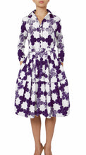 3/4 Sleeve | Pop Clover | White Lilac | Front | Shirt Dress By Samantha Sung