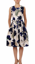 Sleeveless | Poppy | Ivory Cobalt Blue | Front |  Dress By Samantha Sung