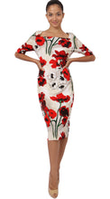1/2 Sleeve | Poppy | Ivory Indian Red | Front-1 | Dress By Samantha Sung