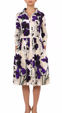 3/4 Sleeve | Poppy | Ivory Lilac | Front | Shirt Dress By Samantha Sung