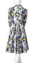 3/4 Sleeve | Queen Mary | White Indigo | Back | Shirt Dress By Samantha Sung