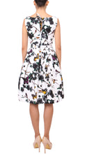 Sleeveless | Rose Butterfly | White Black | Back | Dress By Samantha Sung