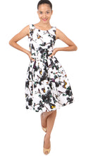 Sleeveless | Rose Butterfly | White Black | Front-1 | Dress By Samantha Sung
