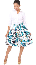 Regular | Rose Butterfly | White Aqua | Front-1 | Skirt By Samantha Sung
