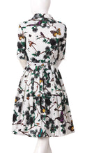 1/2 Sleeve | Rose Butterfly | White Black | Back | Shirt Dress By Samantha Sung