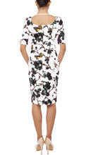 1/2 Sleeve | Rose Butterfly | White Black | Back | Dress By Samantha Sung