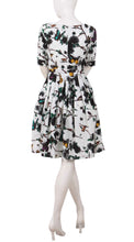 1/2 Sleeve | Rose Butterfly | White Black | Back | Dress By Samantha Sung