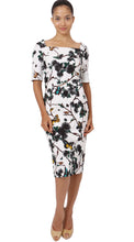 1/2 Sleeve | Rose Butterfly | White Black | Front-1 | Dress By Samantha Sung