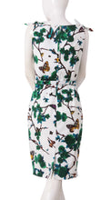 Tie Shoulder | Rose Butterfly | White Pine Green | Back | Dress By Samantha Sung