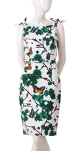 Tie Shoulder | Rose Butterfly | White Pine Green | Front | Dress By Samantha Sung