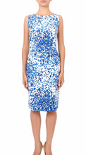 Sleeveless | Seurat | White Cobalt Blue | Front | Dress By Samantha Sung