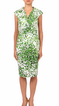 Cap Sleeve | Seurat | White Grass Green | Front | Dress By Samantha Sung