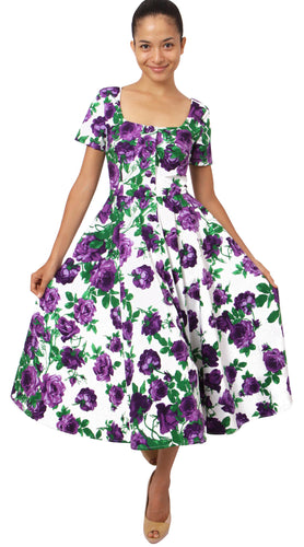 Short Sleeve | Sicilian Rose | White Lilac | Front-1 | Dress By Samantha Sung