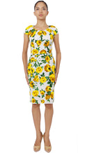 Cap Sleeve | Sicilian Rose | White Chrome Yellow | Front | Dress By Samantha Sung