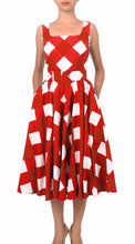 Sleeveless | Stella Check | White Indian Red | Front | Dress By Samantha Sung