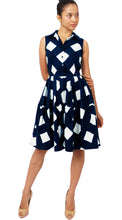 Sleeveless | Stella Check | White Indigo | Front | Shirt Dress By Samantha Sung