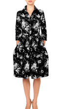 3/4 Sleeve | Sunshine Indigo | Black White | Front | Shirt Dress By Samantha Sung