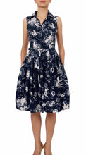 Sleeveless | Sunshine Indigo | Indigo White | Front | Shirt Dress By Samantha Sung