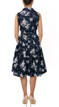 Sleeveless | Sunshine Indigo | Indigo White | Back | Shirt Dress By Samantha Sung