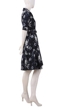 1/2 Sleeve | Sunshine Indigo | Indigo White | Right | Shirt Dress By Samantha Sung