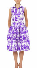 Sleeveless | Toile du Jour | White Lilac | Front | Shirt Dress By Samantha Sung