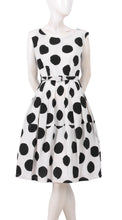 Sleeveless | Tuscani Dots | White Black | Front | Dress By Samantha Sung