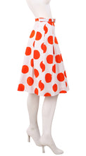 Midi | Tuscani Dots | White Orange | Right | Skirt By Samantha Sung