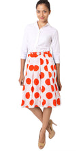Midi | Tuscani Dots | White Orange | Front | Skirt By Samantha Sung