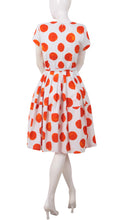 Short Sleeve | Tuscani Dots | White Orange | Back | Dress By Samantha Sung