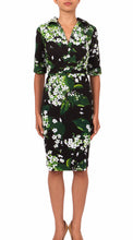 1/2 Sleeve | White Blossom | Black White | Front | Dress By Samantha Sung